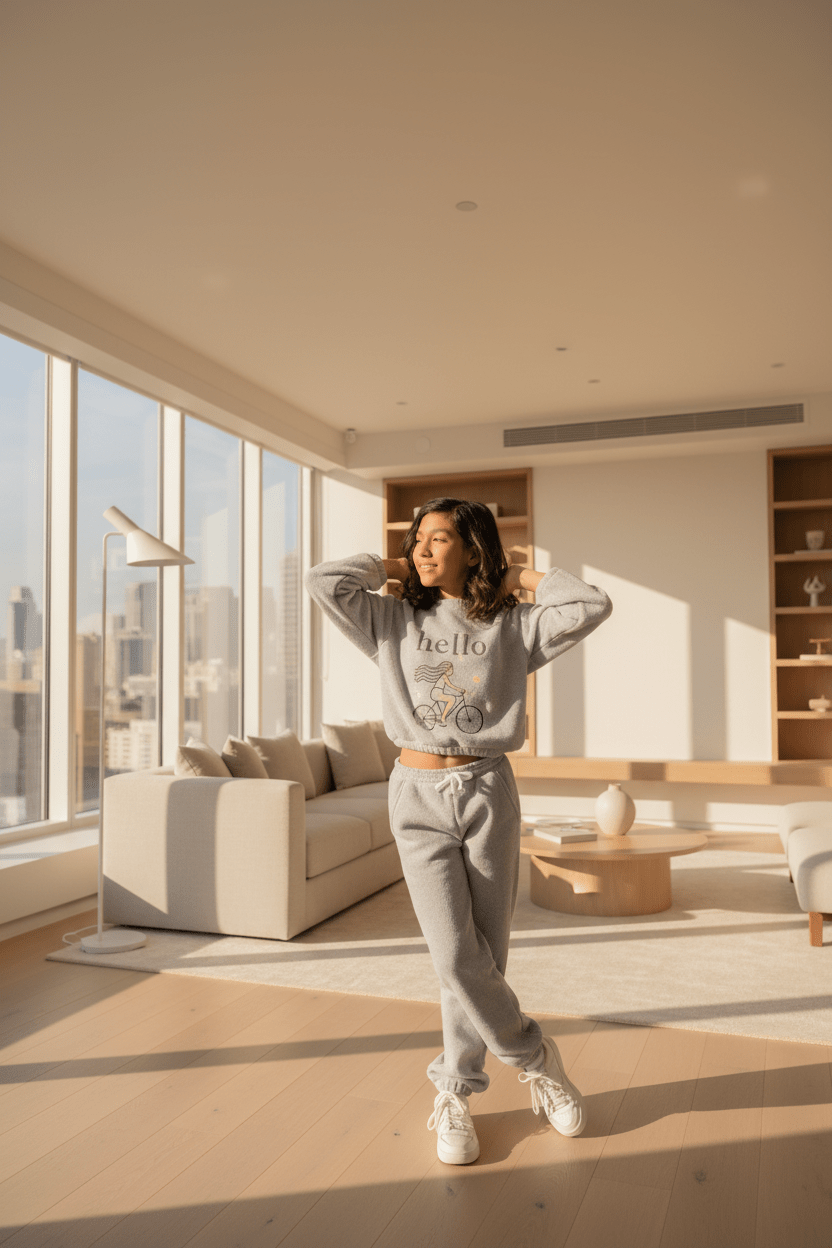 Girl's 2 - Piece Ribbed Jogger Set - Comfort & Style - ADAEZE'S BOUTIQUEKids ClothingADAEZE'S BOUTIQUE03324348Person wearing a gray tracksuit standing outdoors with greenery in the backgroundPerson wearing a gray tracksuit standing outdoors with greenery in the backgroundGrey7 - 14