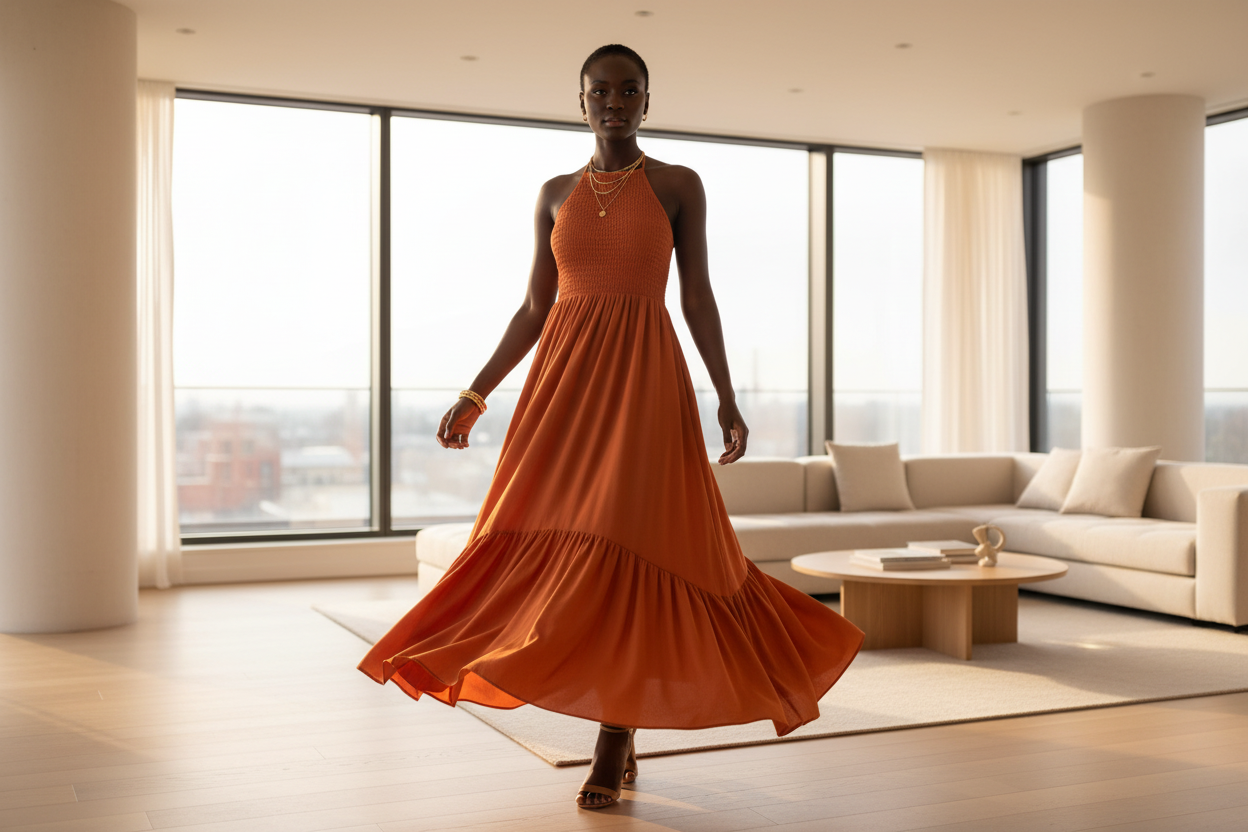 Ankle length Maxi Dress - ADAEZE'S BOUTIQUEApparel & AccessoriesAdaeze's BoutiqueSC0382-PJ-149788860Ankle length Maxi DressAnkle length Maxi DressOrangeSmall