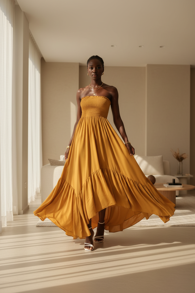 Ankle length Maxi Dress - ADAEZE'S BOUTIQUEApparel & AccessoriesAdaeze's BoutiqueSC0382-PJ-138713276Ankle length Maxi DressAnkle length Maxi DressYellowSmall