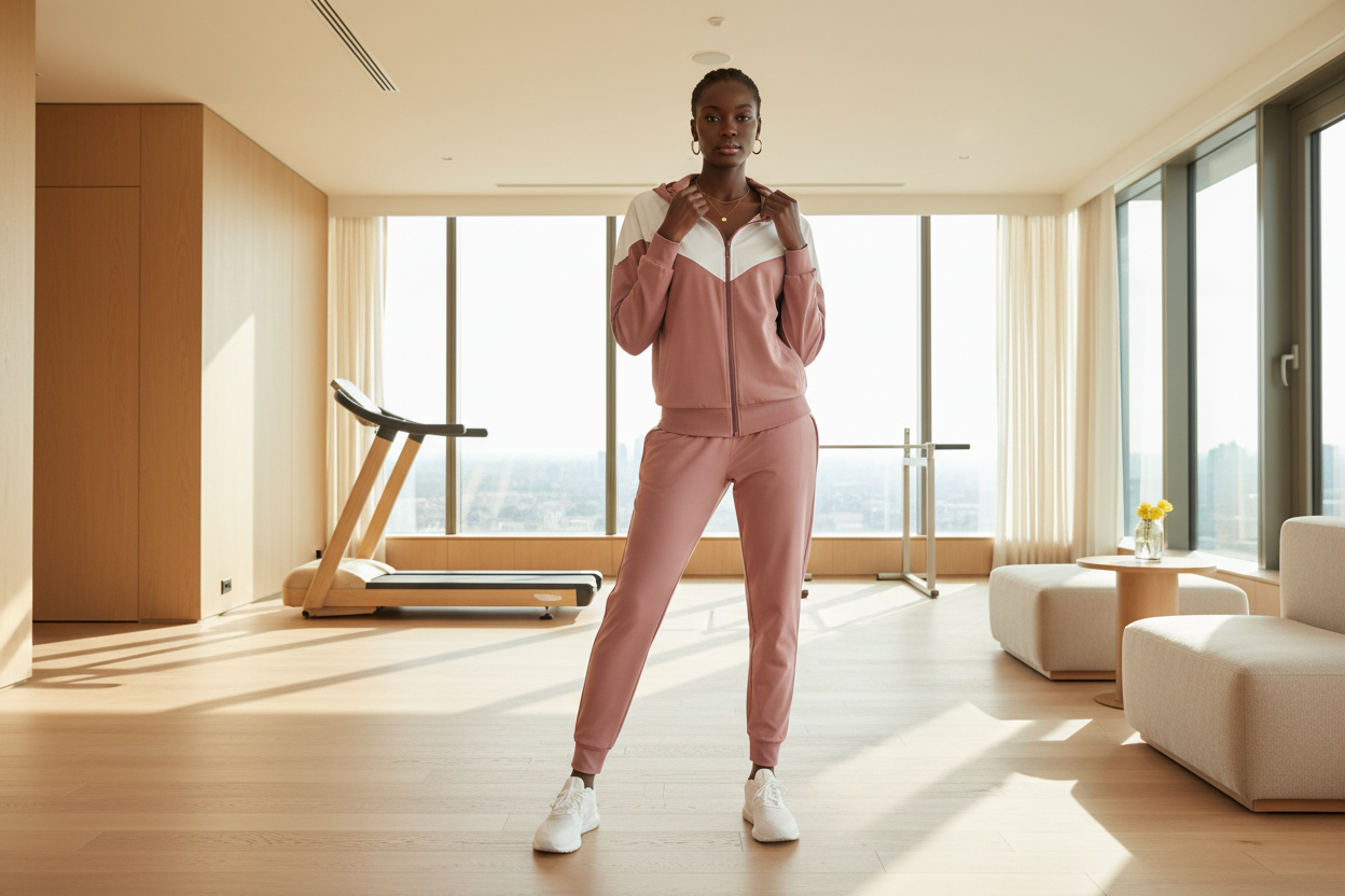 Casual Zip Tracksuit Jacket - ADAEZE'S BOUTIQUERunning Tracksuit JacketShelegances CurvesH-093070797222Casual Zip Tracksuit JacketCasual Zip Tracksuit JacketDark peach and blacks