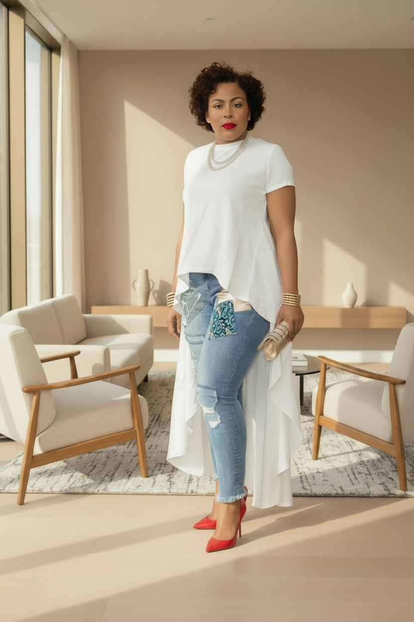 High Rise patches Denim Jeans - ADAEZE'S BOUTIQUEDenim JeansShelegances curvesSC179916928444High Rise patches Denim JeansHigh Rise patches Denim Jeanslight Blue7/28