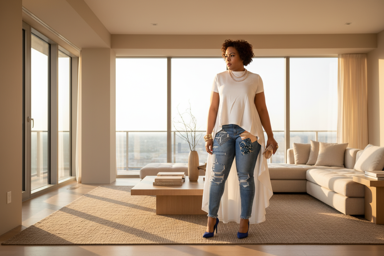 High Rise patches Denim Jeans - ADAEZE'S BOUTIQUEDenim JeansShelegances curvesSC179916928444High Rise patches Denim JeansHigh Rise patches Denim Jeanslight Blue7/28