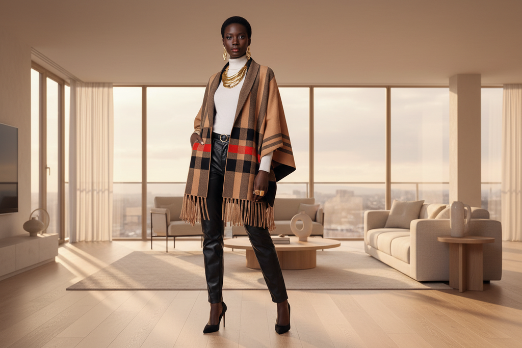 Pancho stripe knitted - ADAEZE'S BOUTIQUEwinterAdaeze's Boutique20803516Pancho stripe knittedPancho stripe knittedCamelOne size