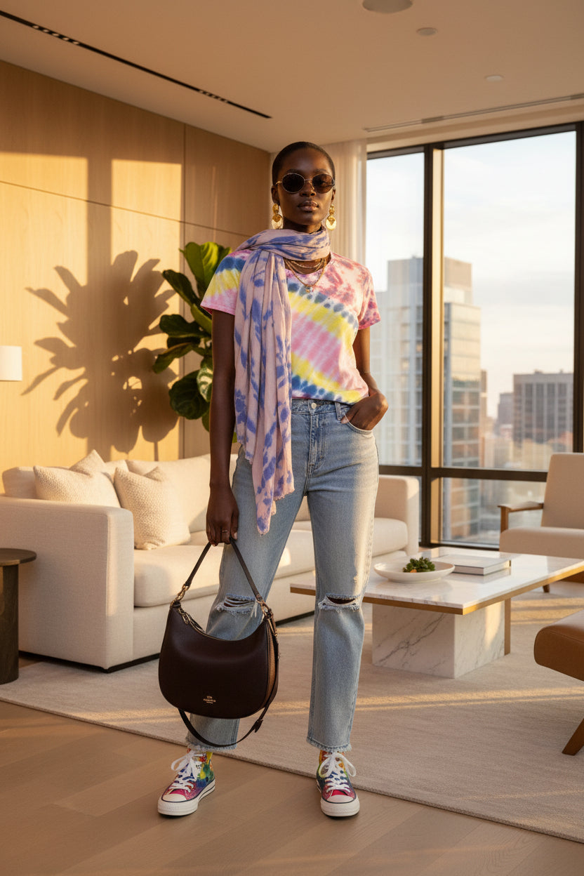 Tie Dye Scarf 6 ways - ADAEZE'S BOUTIQUEAccessoriesShelegances curves76287164Tie Dye Scarf 6 waysTie Dye Scarf 6 waysPinkOne Size